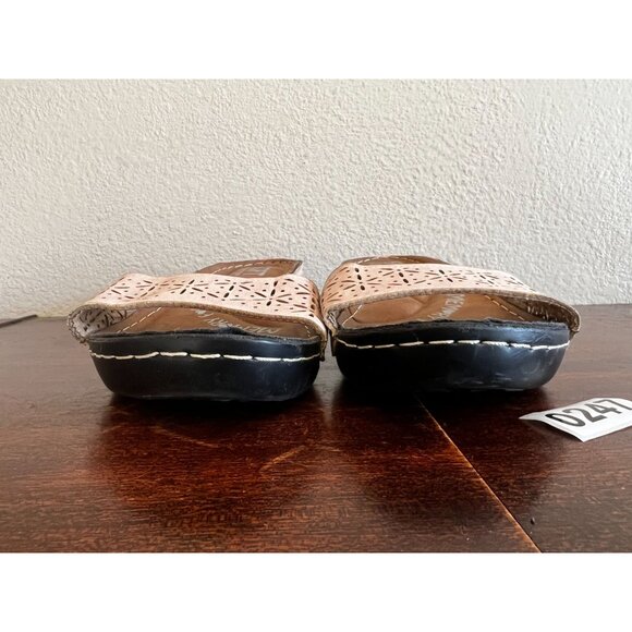 Soft Comfort Slide Sandals Womens 7.5 Pink Leather Memory Foam - Picture 11 of 13